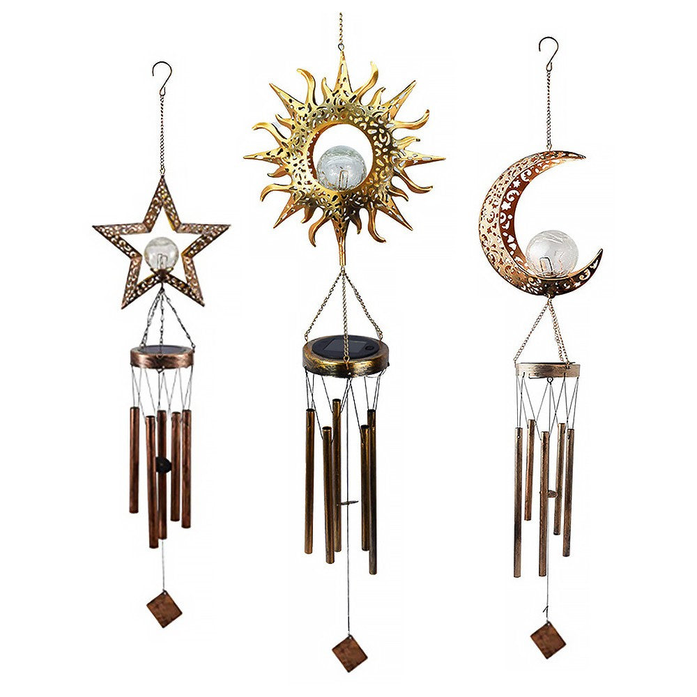 3xRetro Solar Wind Chime Lights For Garden Party Outdoor Decoration Crafts