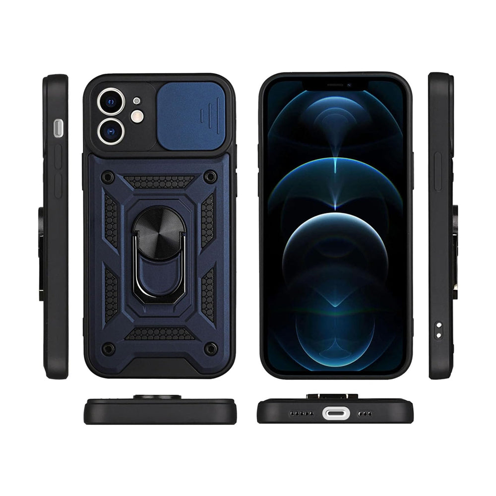 For iPhone 15 Series Stand Case Anti-Scratch Shockproof Protective Case Blue