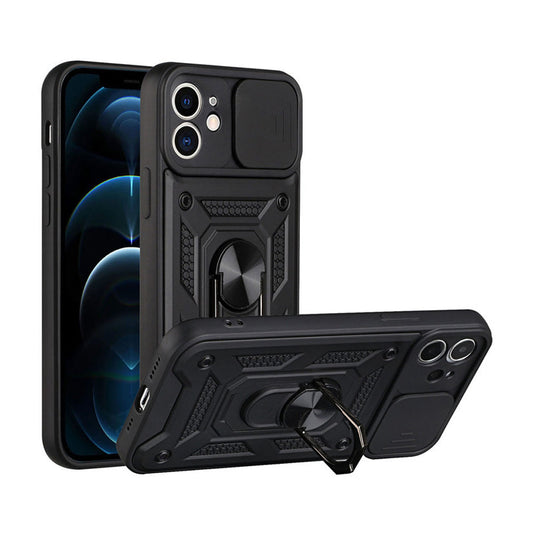 For iPhone 15 Series Stand Case Anti-Scratch Shockproof Protective Case Black