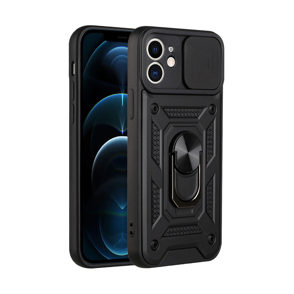 For iPhone 15 Series Stand Case Anti-Scratch Shockproof Protective Case Black