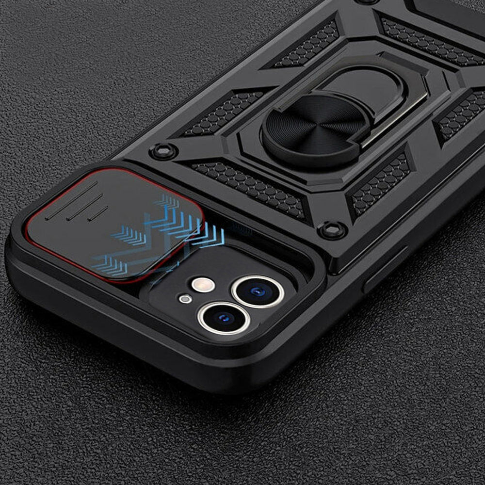 For iPhone 15 Series Stand Case Anti-Scratch Shockproof Protective Case Black