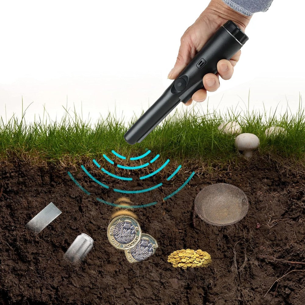 Handheld Water-resistant Metal Detector Automatic Pinpointer Black