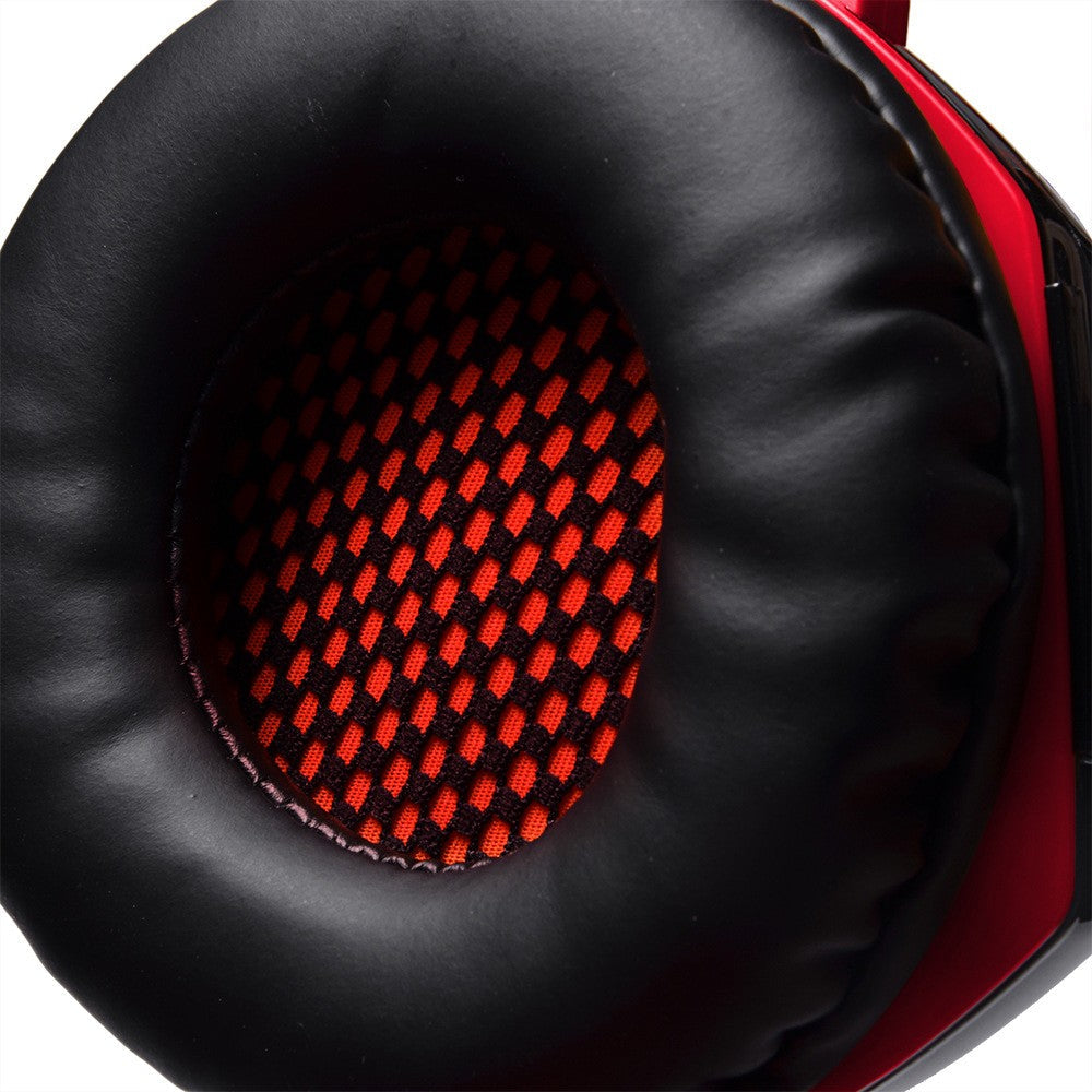 3.5mm Gaming Headset with Mic and LED Light for PC Mac Laptop Red