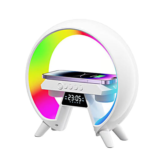 Wireless Bluetooth Smart Speaker Atmosphere Night Light Supports Wireless Charging Multifunctional Timing Alarm Clock