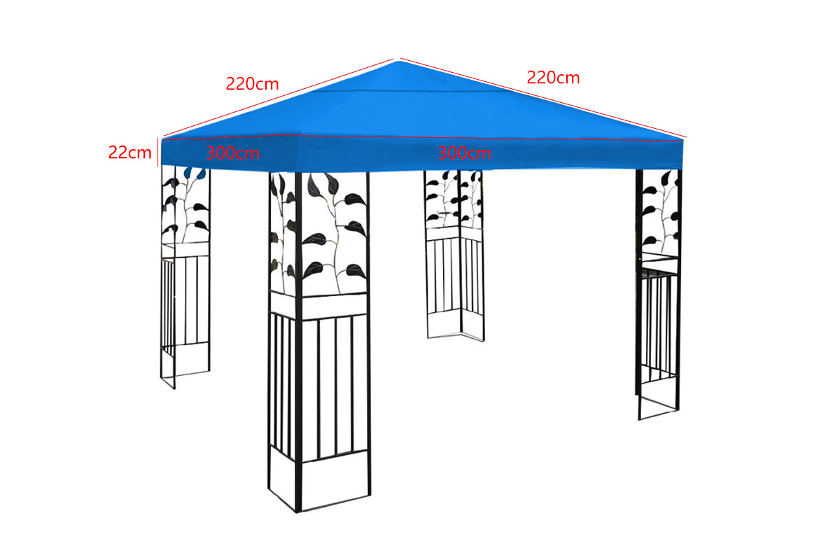 Gazebo Top Cover Replacement Canopy Cover for Outdoor Garden Yard Patio-Blue