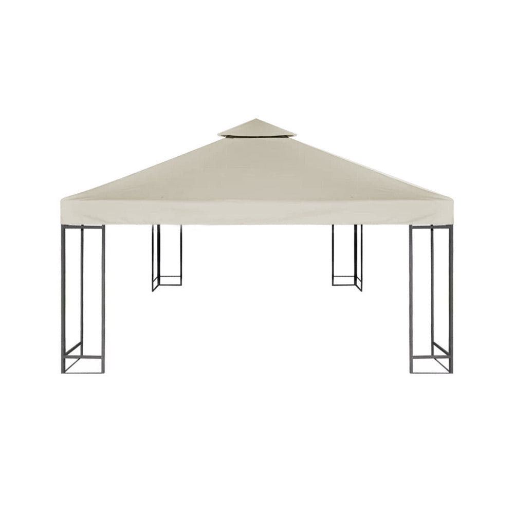 2-Tier Gazebo Replacement Top Cover Pergola Top Cover Outdoor Canopy Cover Garden Yard Decor Beige