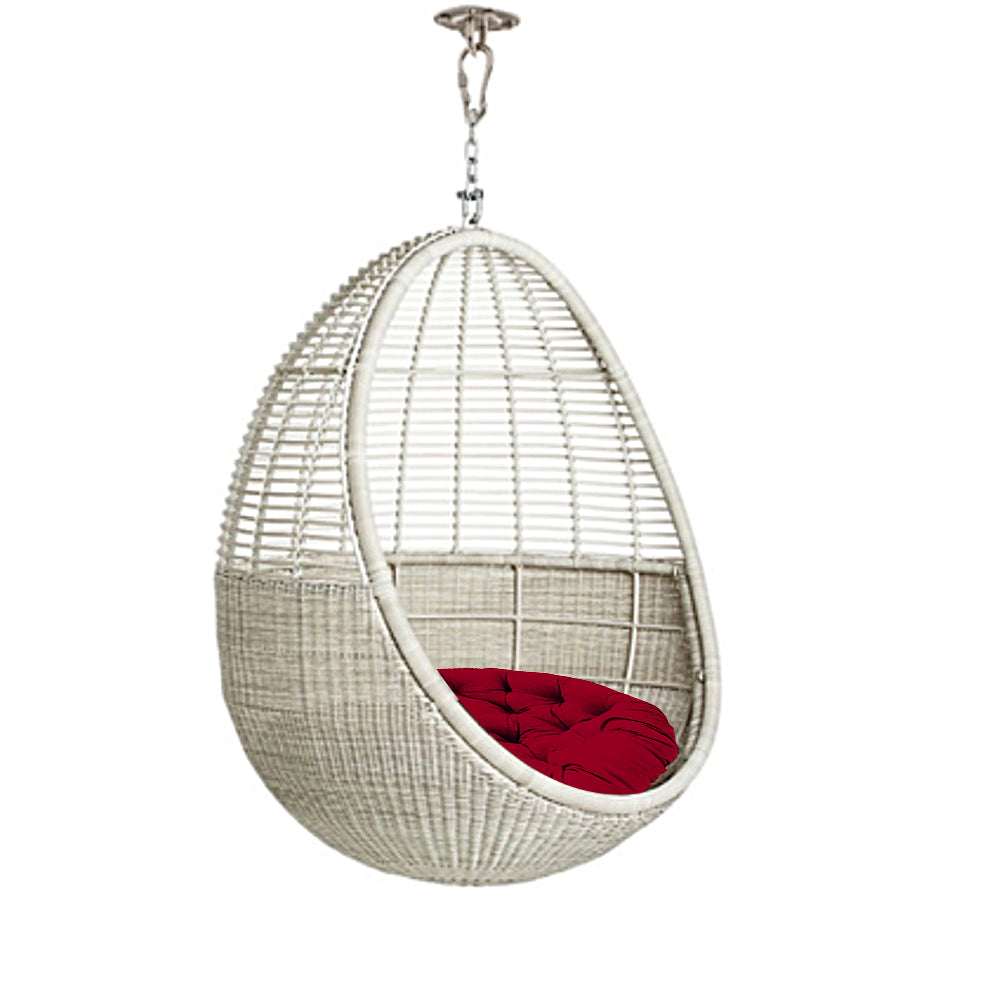 Round Chair Cushion Hanging Egg Chair Cushion Swing Chair Seat Pad Relax Cushion Wine Red