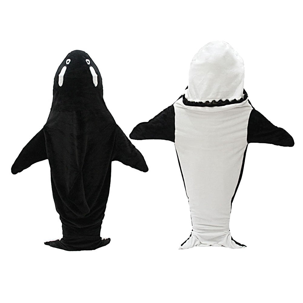 210cm Adult Wearable Whale Blanket Hoodie Flannel Onesie Pajamas Sleeping Bag