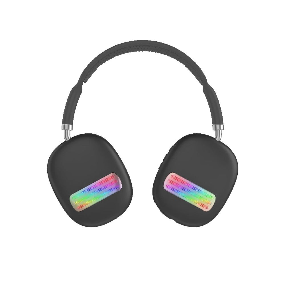 Colorful LED Wireless Headphones Bluetooth Stereo Earphones Over-Ear Headset Black