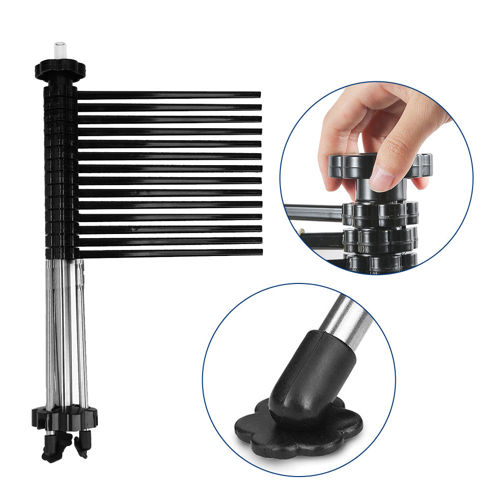 Collapsible Pasta Drying Rack Manual Rotating Spaghetti Noodle Stand Black