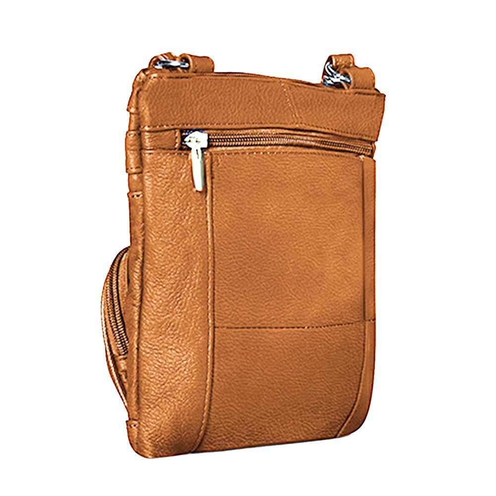 Women Genuine Leather Crossbody Bag Sling Purse Shoulder Bag Champagne