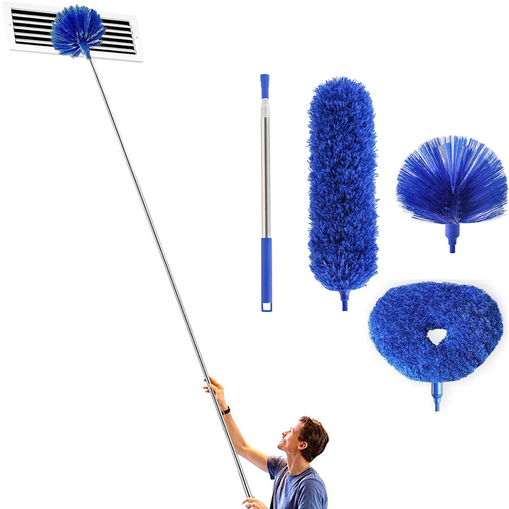 4-in-1 Cobweb Duster with Extension Pole Ceiling Fan Duster Kit for Cleaning