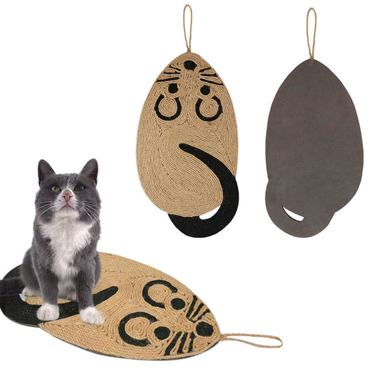 Hanging Pet Cat Scratcher Claw Pad Sisal Scratching Mat Mouse Style