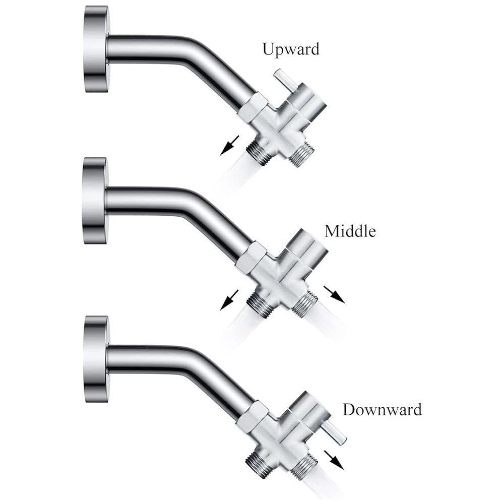 T-adapter G1/2'' Shower Head Valve 3-Way Diverter Valve Brass Chrome