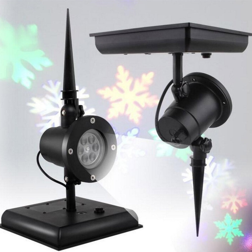Christmas Snowflake Projector Light Solar Snowflake Projector Light Christmas Party Decoration Outdoor Waterproof Landscape Projection Light