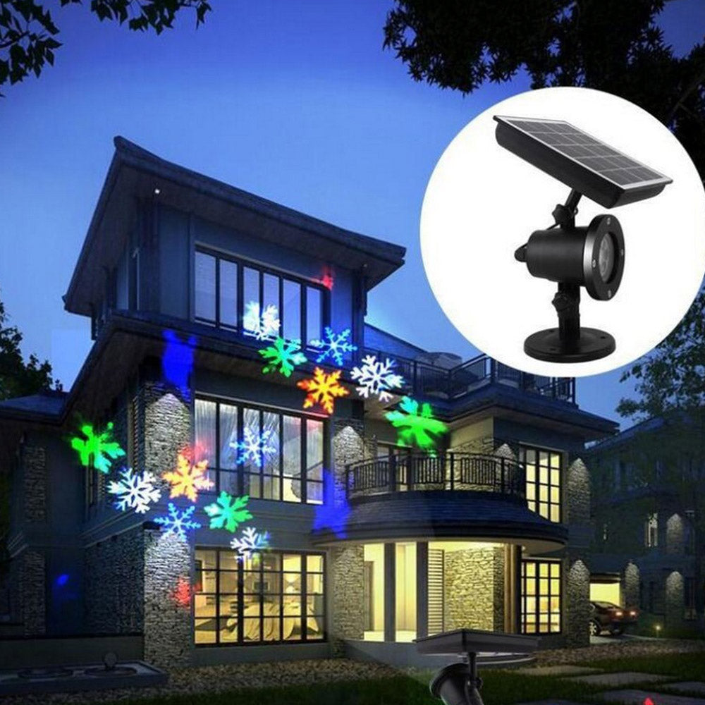 Christmas Snowflake Projector Light Solar Snowflake Projector Light Christmas Party Decoration Outdoor Waterproof Landscape Projection Light