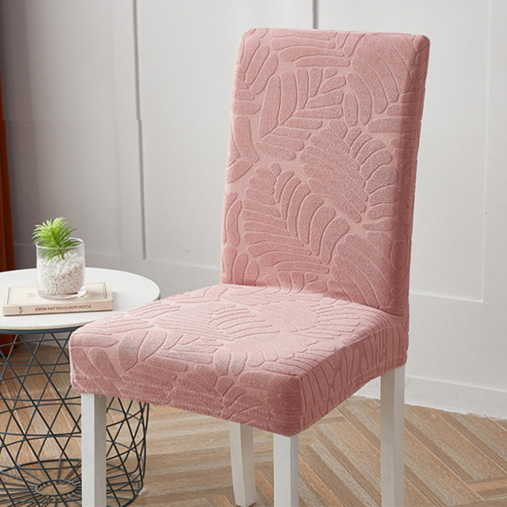 Chair Cover Stretch Dining Chair Cover Seat Covers Washable Banquet Wedding Party Jacquard Chair Cover-Pink