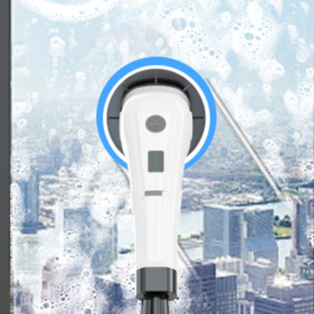 Cordless Electric Spin Scrubber Rechargeable Cleaning Brush with 7 Replaceable Brush Heads White