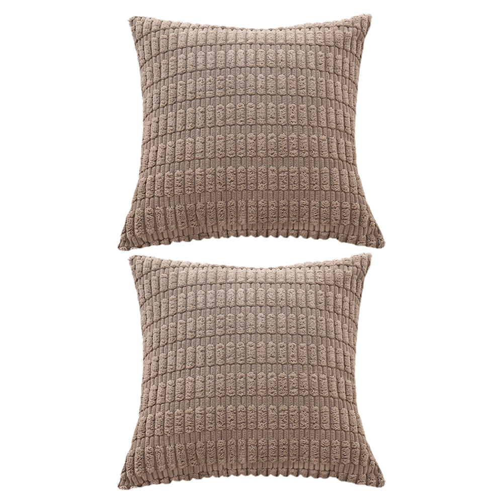 2Pcs Set Throw Pillow Covers Neutral Decorative Pillowcase for Couch Bed Sofa Light Brown
