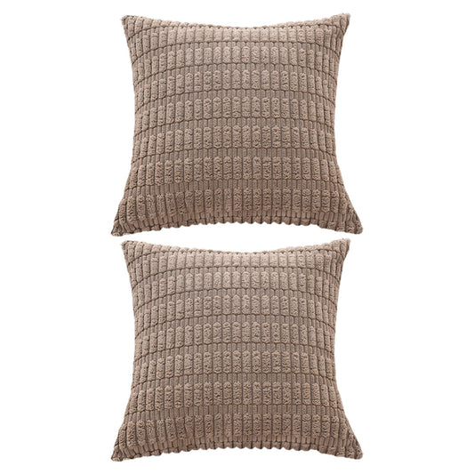 2Pcs Set Throw Pillow Covers Neutral Decorative Pillowcase for Couch Bed Sofa Light Brown