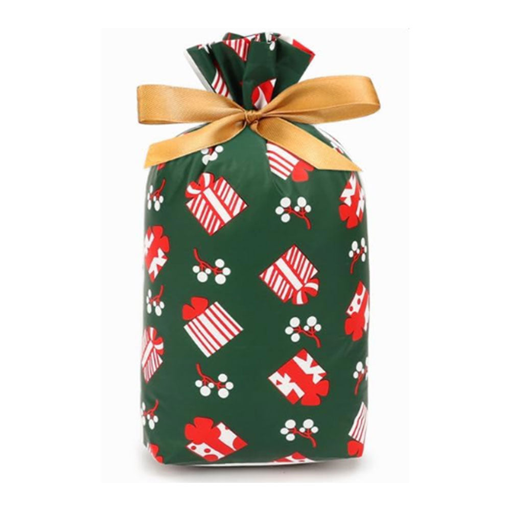 50Pcs Christmas Drawstring Candy Bags Christmas Treat Bags Xmas Party Goodie Wrapping Bags Green