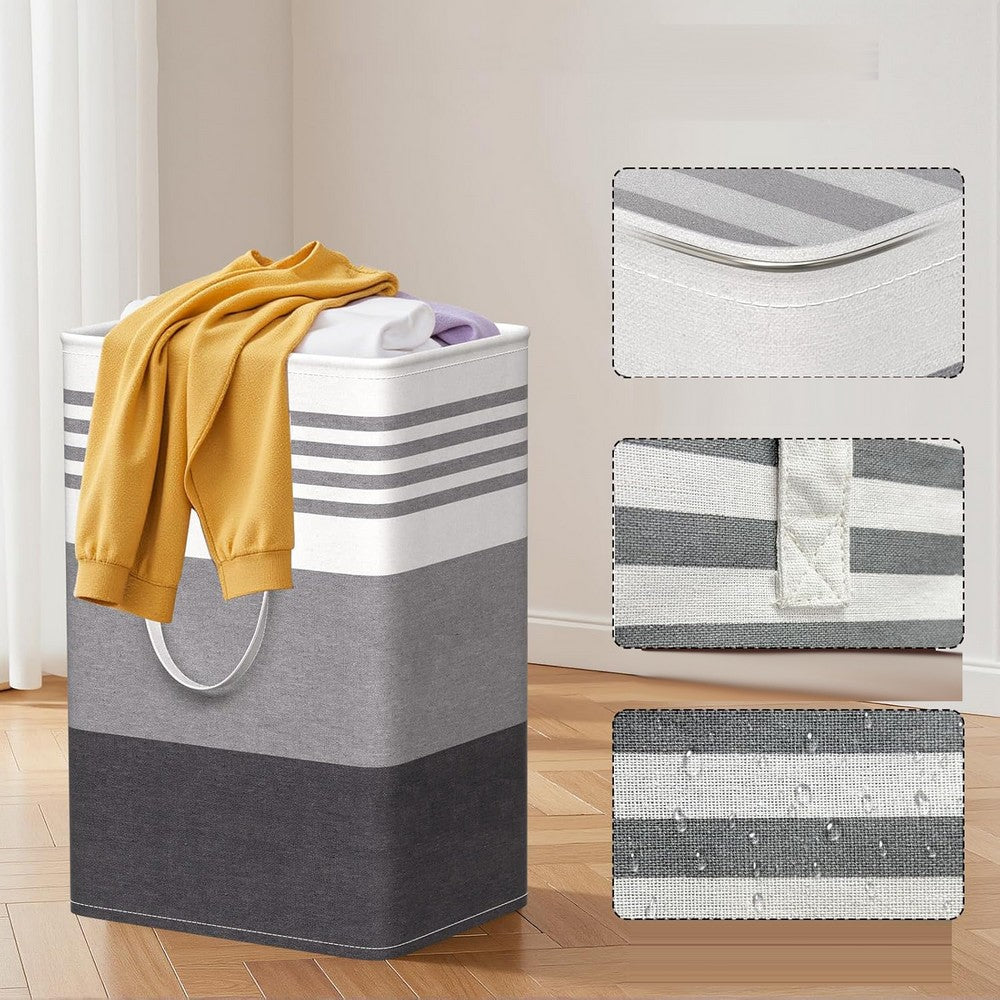 2Pcs Large Laundry Baskets Waterproof Laundry Hampers Collapsible Clothes Hamper