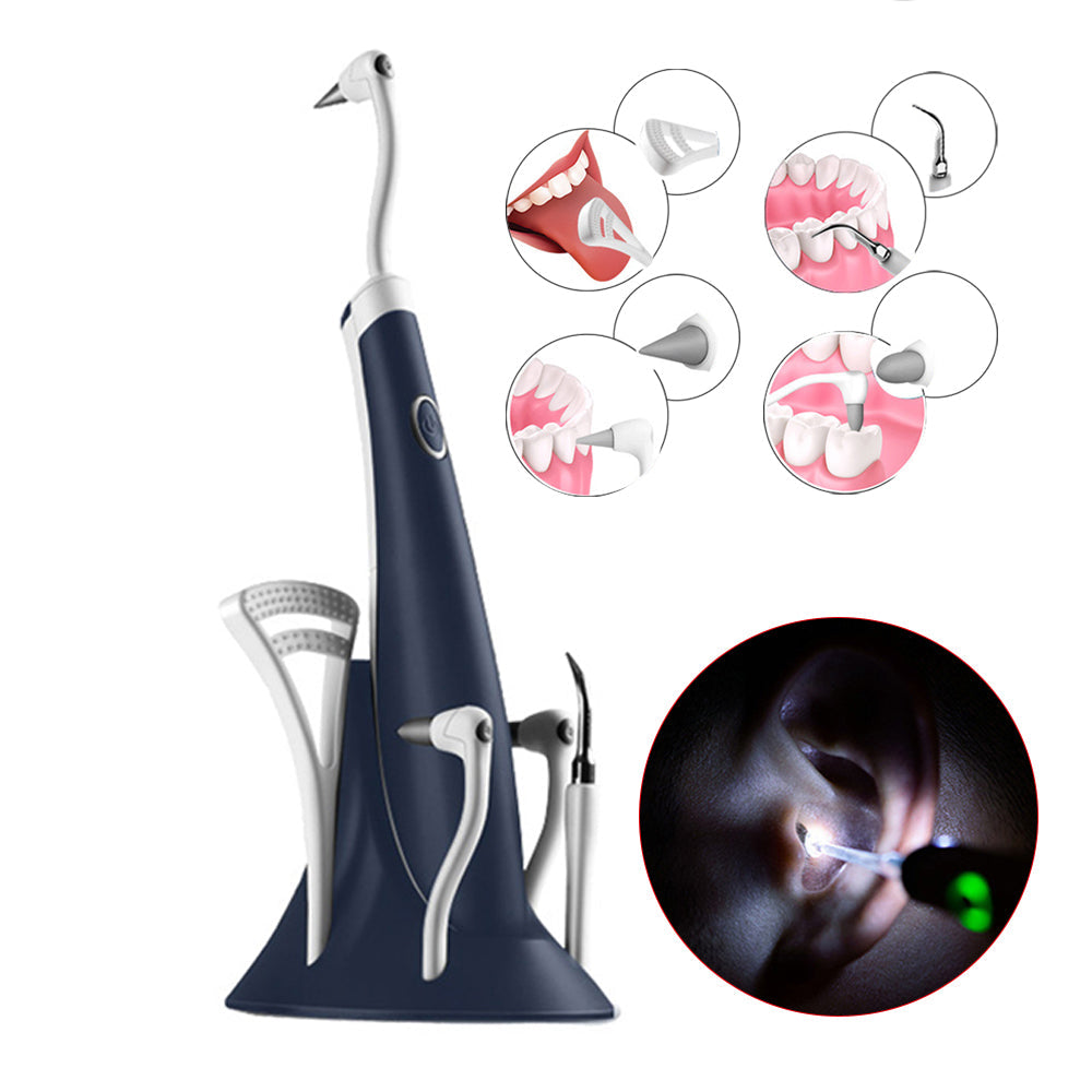 5 in1 Electric Ultrasonic Teeth Calculus Remover Teeth Cleaner Oral Care Black