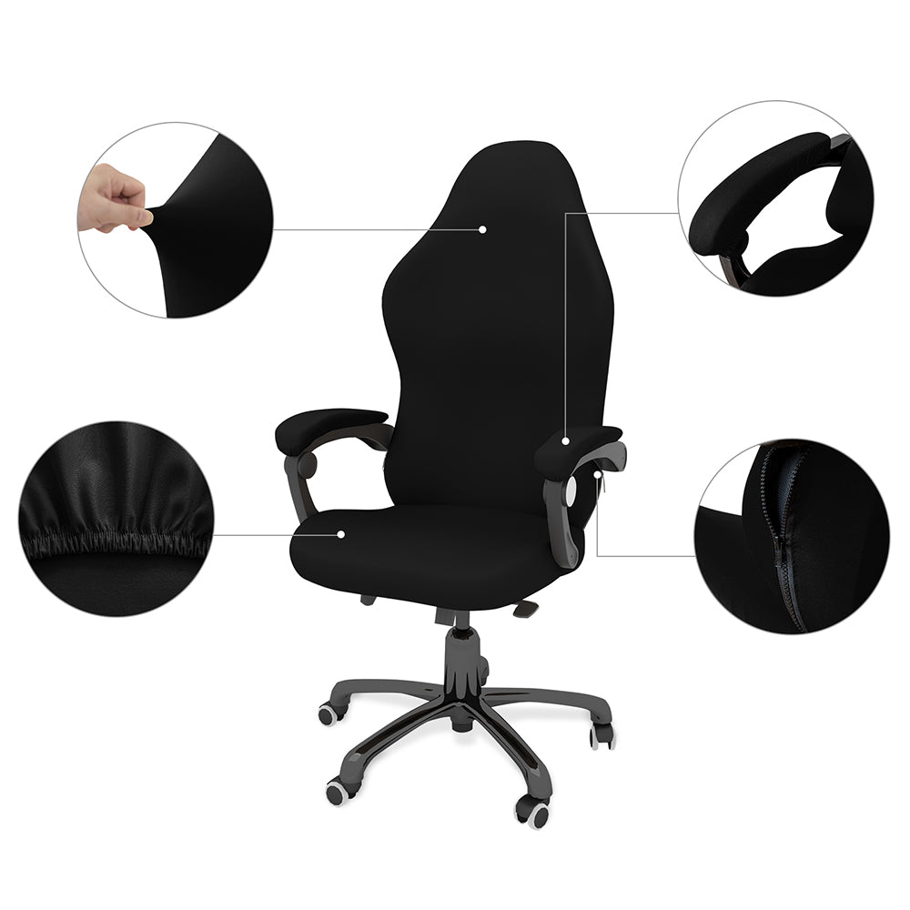 Stretchy Gaming Chair Cover Office Chair Swivel Chair Slipcover Black