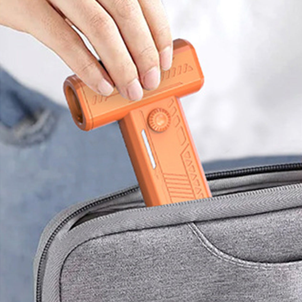 2-in-1 Electric Air Duster 130000 RPM Mini Blower with LED Light for Camping Home Car Orange