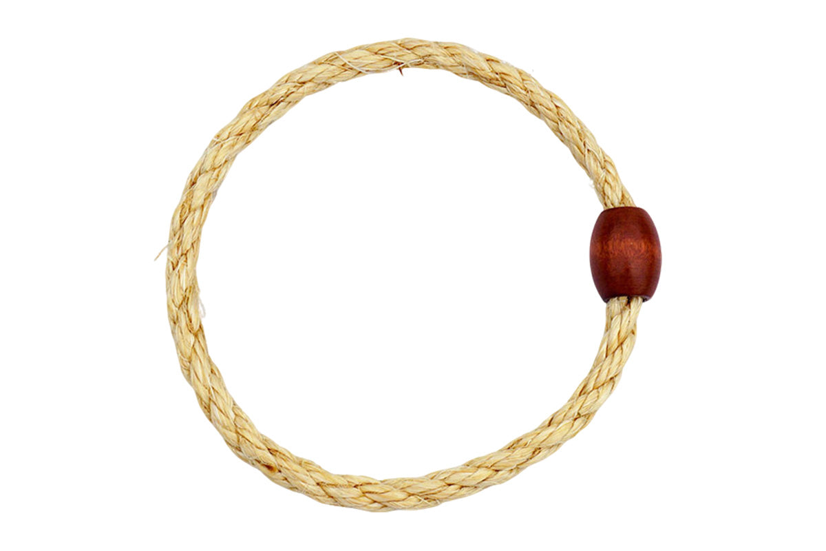 Rustic Ring Toss Game with Wooden Base and 6 Rope Rings