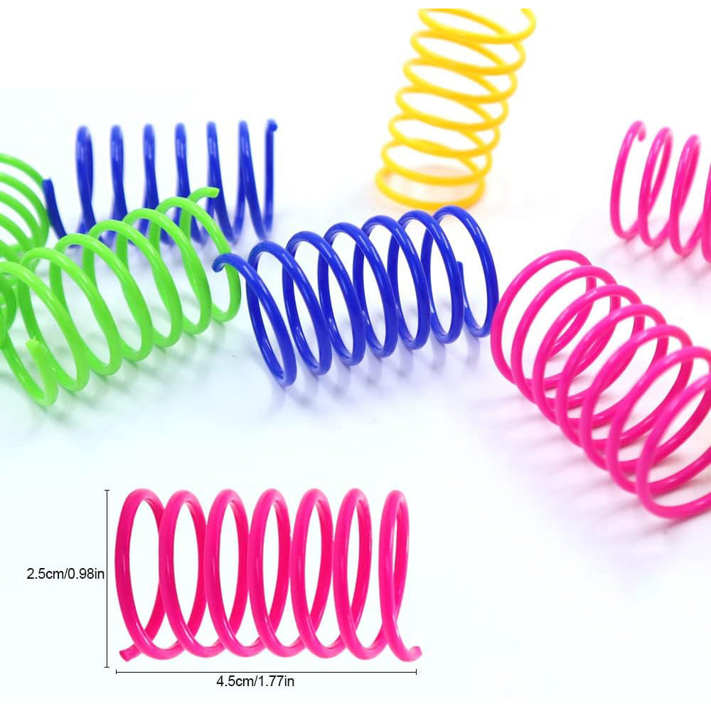 40Pcs Cat Spring Toys Colorful Cat Spiral Bouncy Toys Interactive Toys for Cats and Kittens