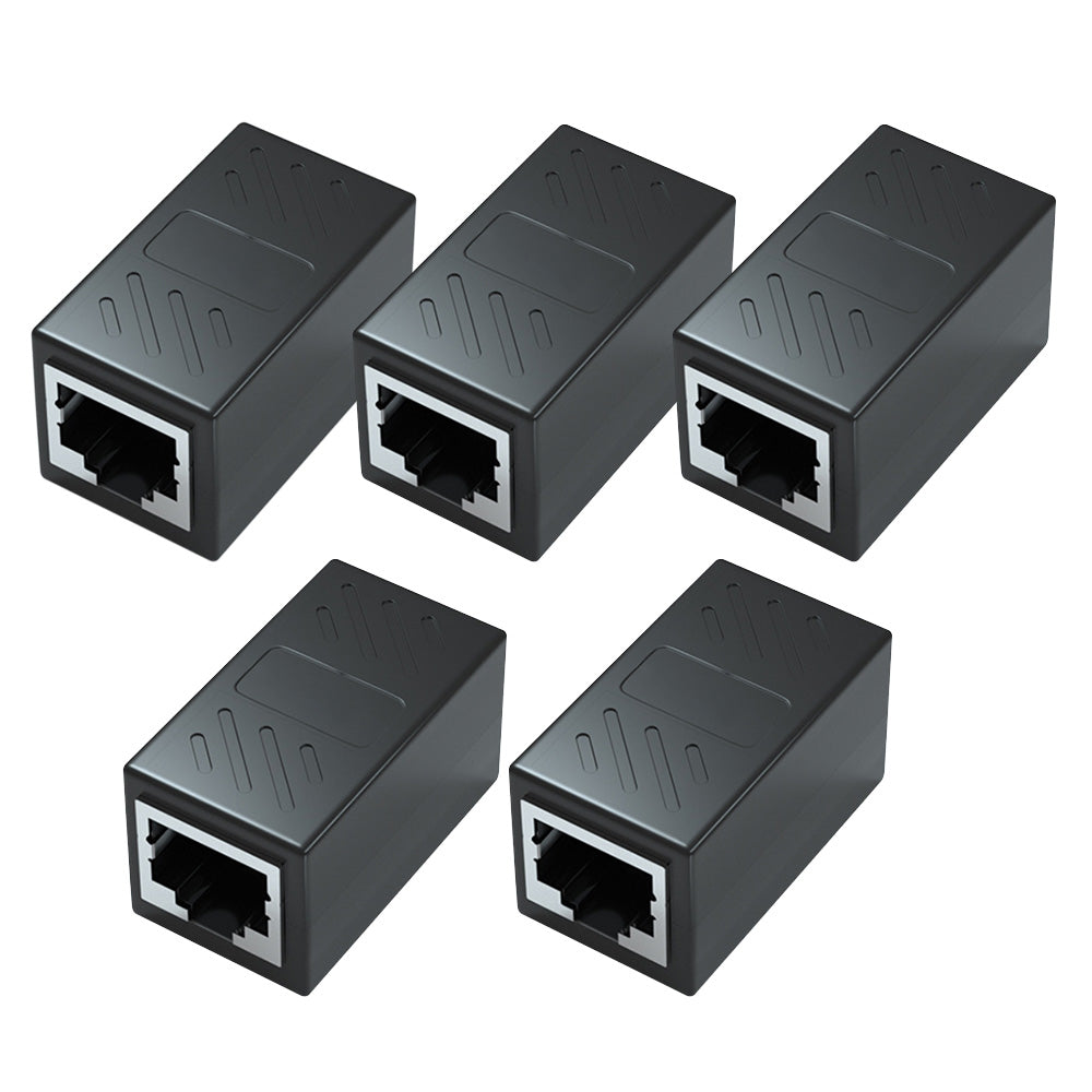 5Pcs RJ45 Coupler Ethernet Cable Extender Connector for PC Router