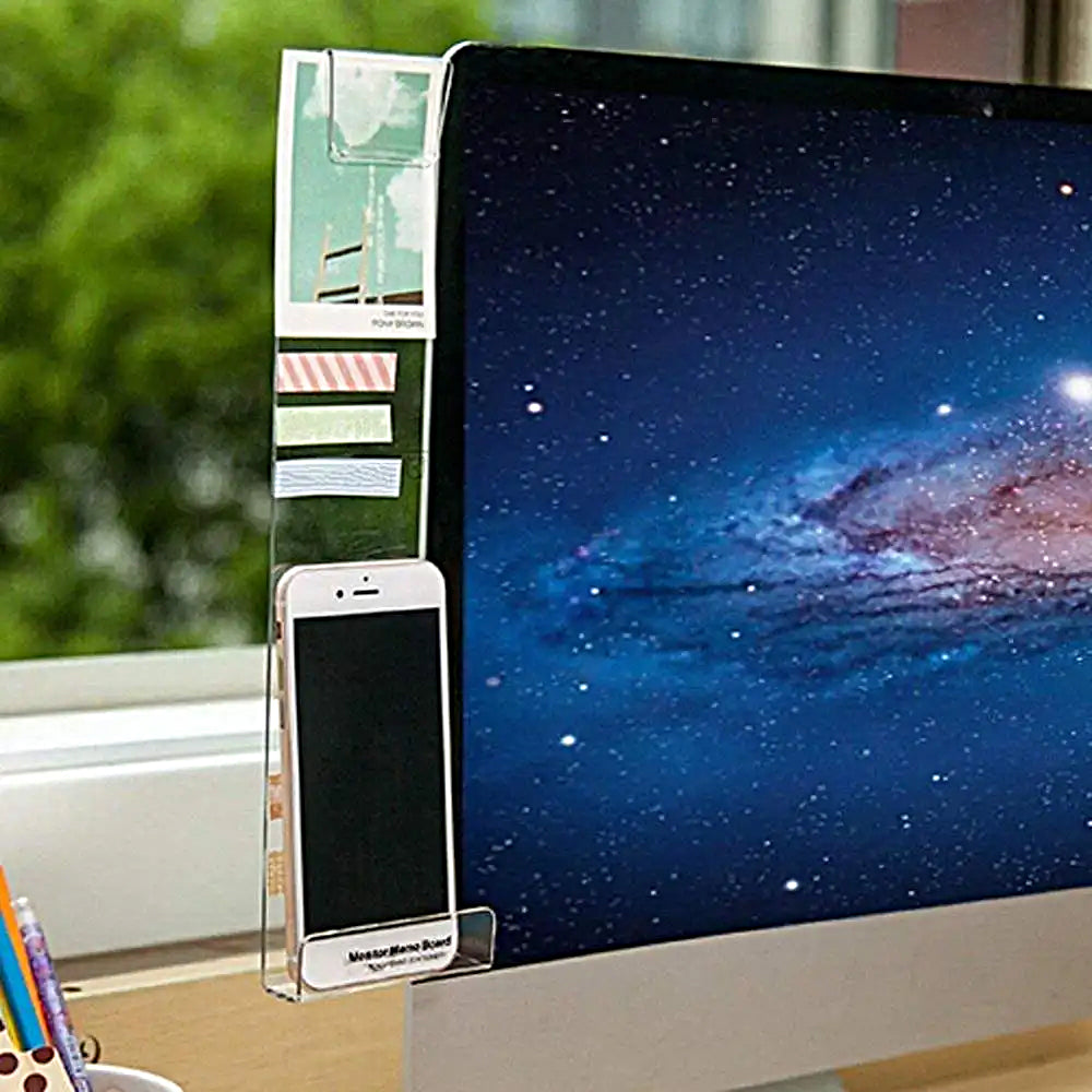 2Pcs Monitor Memo Board Multifunction Sticky Note Holder for Computer Screen