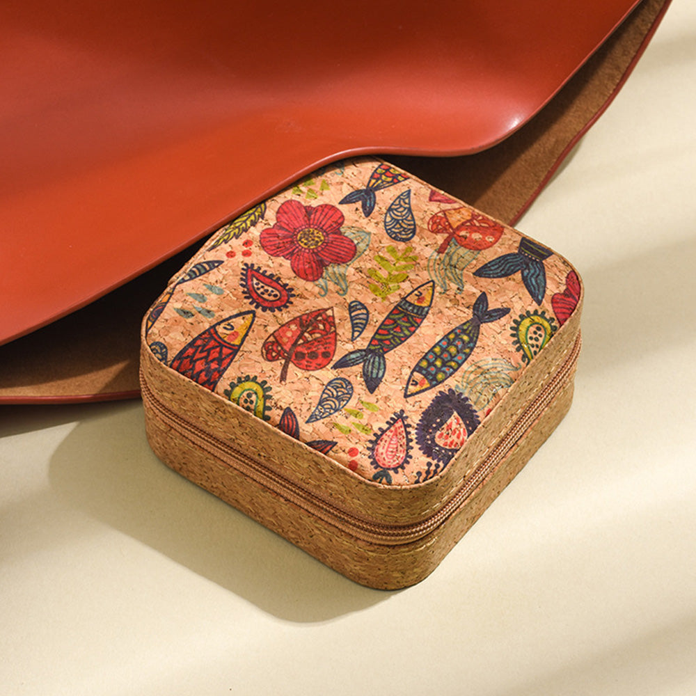 Portable Travel Jewellery Box Organizer PU Wooden Ornaments Jewelry Storage Case Style 1