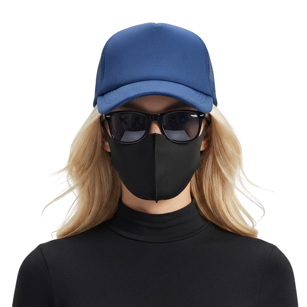 Adjustable Baseball Cap with Breathable Mesh Trucker Hat - Navy