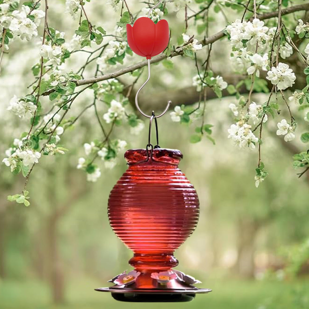 Anti-Ant Moat for Hummingbird Hanging Feeders Ant Guard S Hook Hanger for Outdoor Yard Red