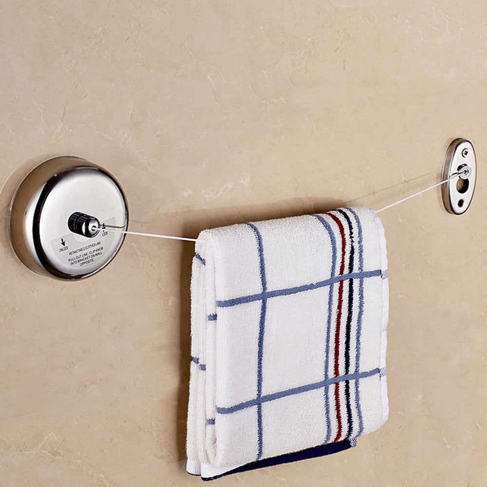 9FT Stainless Steel Retractable Clothesline ââ‚?Indoor Bathroom Drying