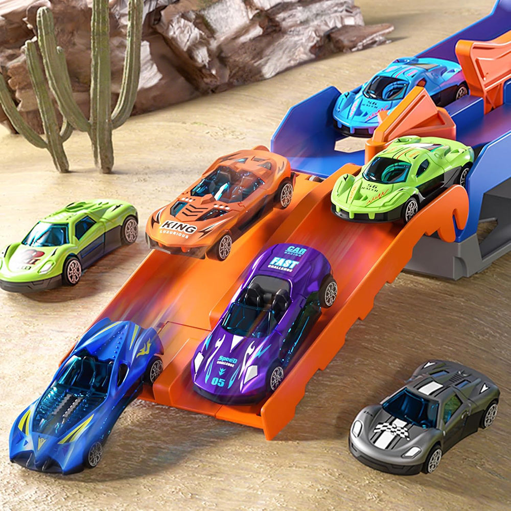 Dinosaur Transport Truck Toy Set with 12PCS Cars for Boys �Car & Truck Set Blue