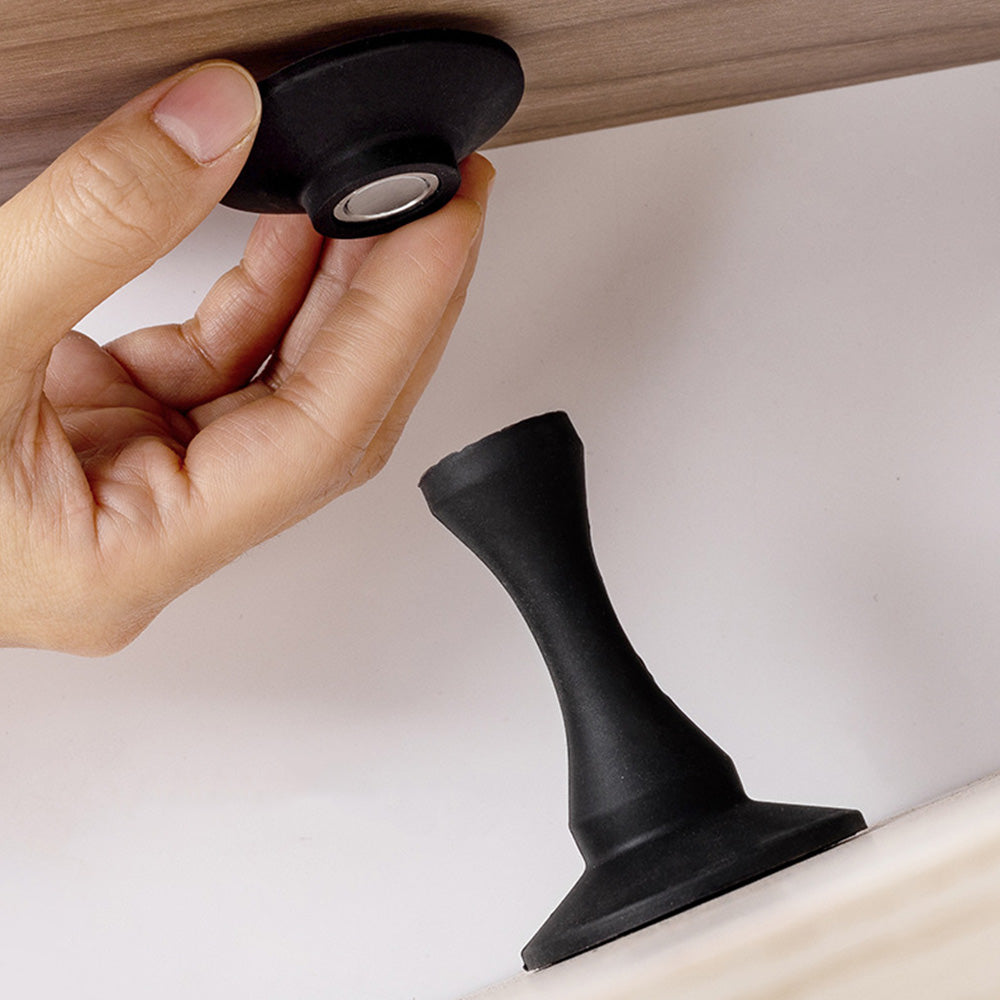 Magnetic Silicone Door Stopper �Strong Holder for Bottom of Door Black