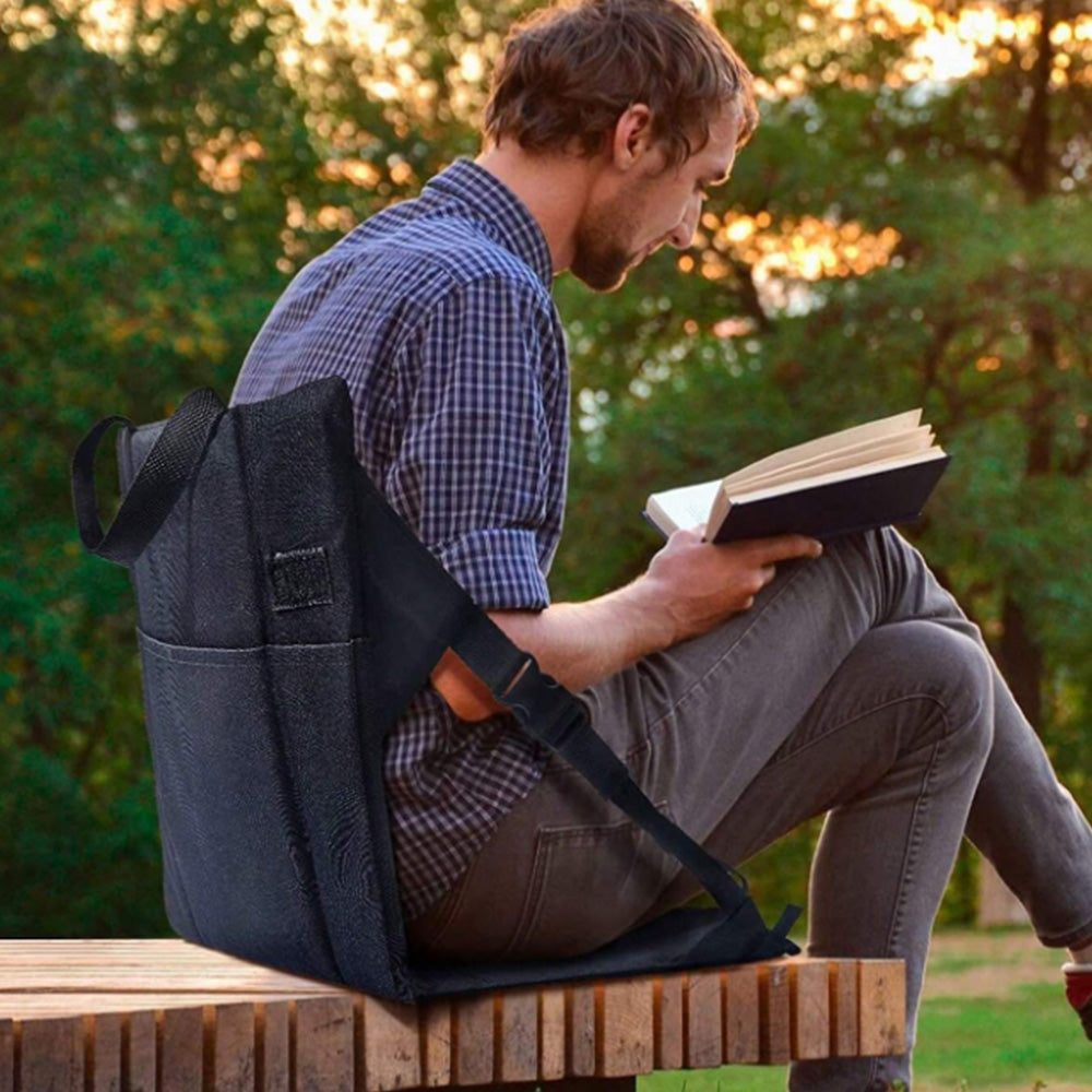 Portable Stadium Seat Pad Folding Bleacher Cushion with Backrest