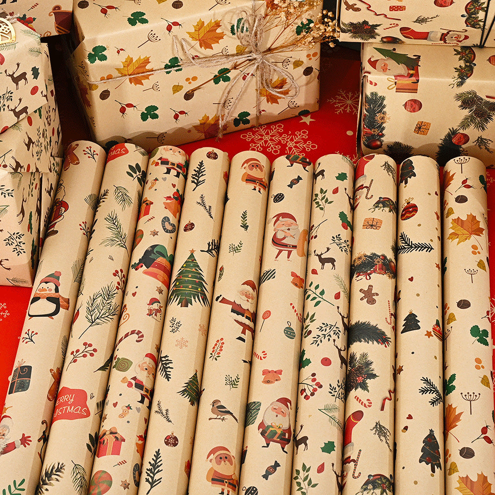 10PCS Christmas Wrapping Paper Rolls with Multiple Patterns & Gift Box Wrap