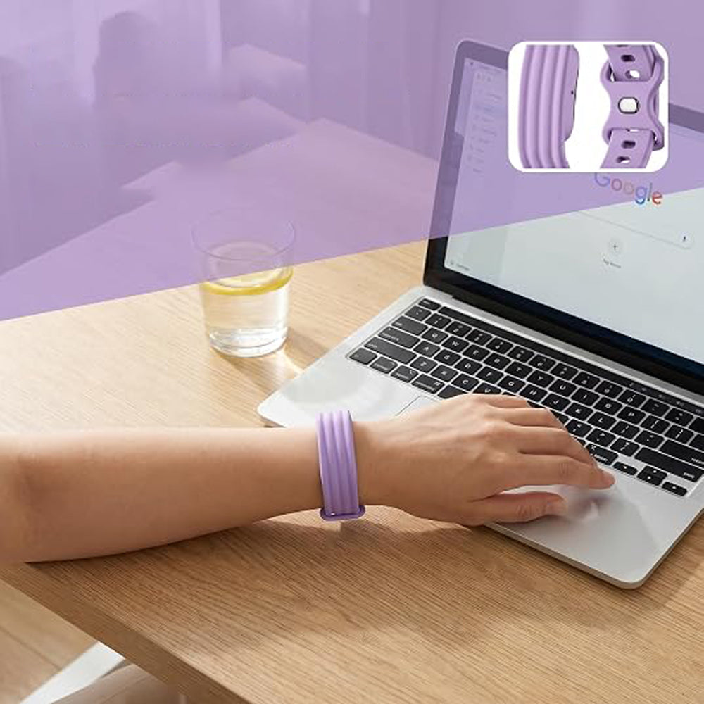 2 Piece Silicone Band Replacement for Google Fitbit Air-Blue and Purple