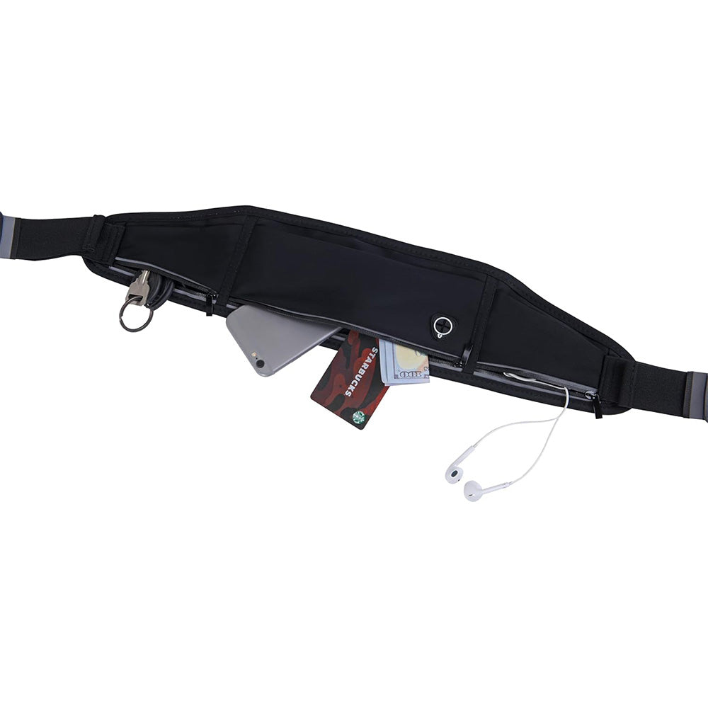 Running Belt Waist Pack Ultra Light Water Resistant Fitness Belt Waist Bag Black