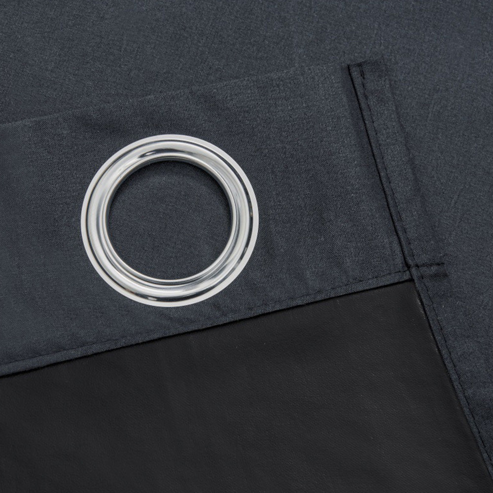 100% Blackout Curtain Panel with Black Liner ââ‚?Heat & Light Blocking Black
