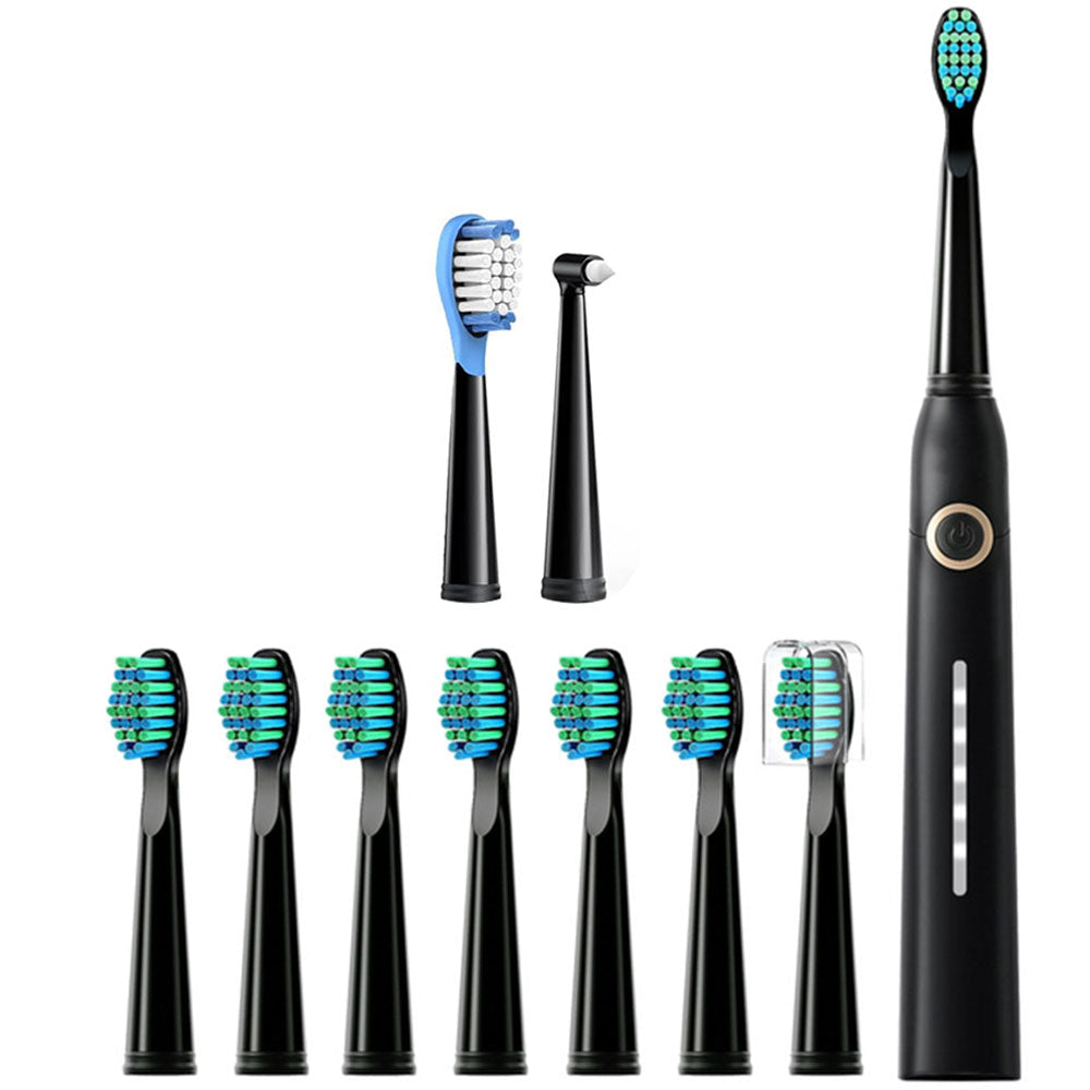 Ultrasonic Electric Toothbrush Rechargeable Sonic Toothbrush with 10 Replacement Brush Heads