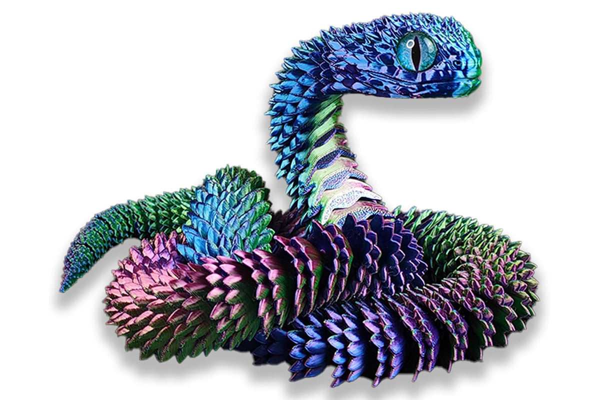 2Pcs 3D Printed Snake Year of The Snake Articulated Fidget Toy for Adults Boys Girls