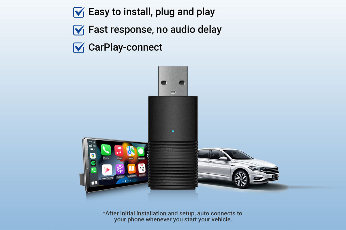 For Apple CarPlay Wireless Adapter Car Play Dongle Bluetooth WiFi Fast Connect