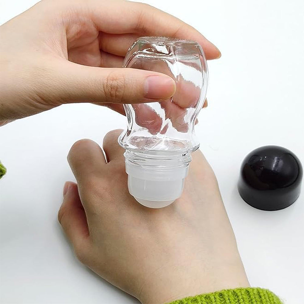 2Pcs Set Empty Roller Bottles Glass Roll On Bottles Containers for Essential Oils Perfume Cosmetics