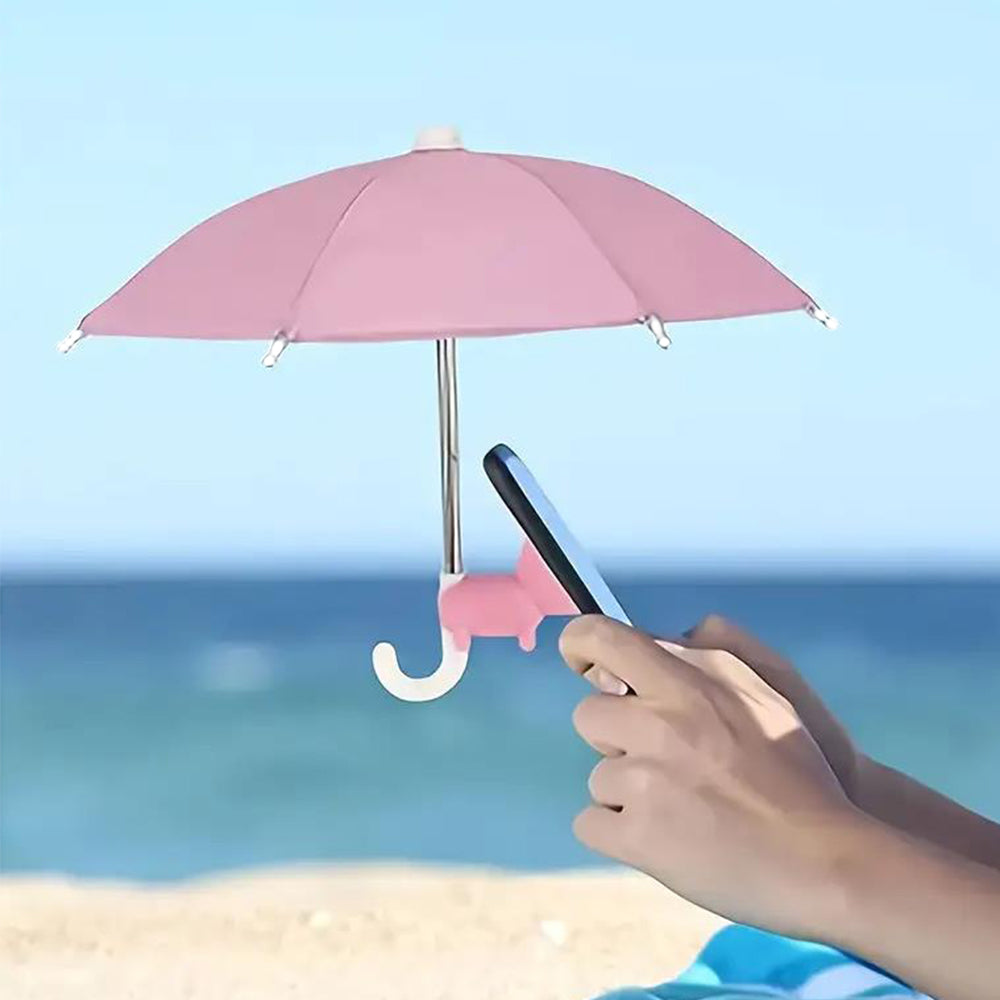 Phone Umbrella Suction Cup Stand Outdoor Phone Shade Cover Pink