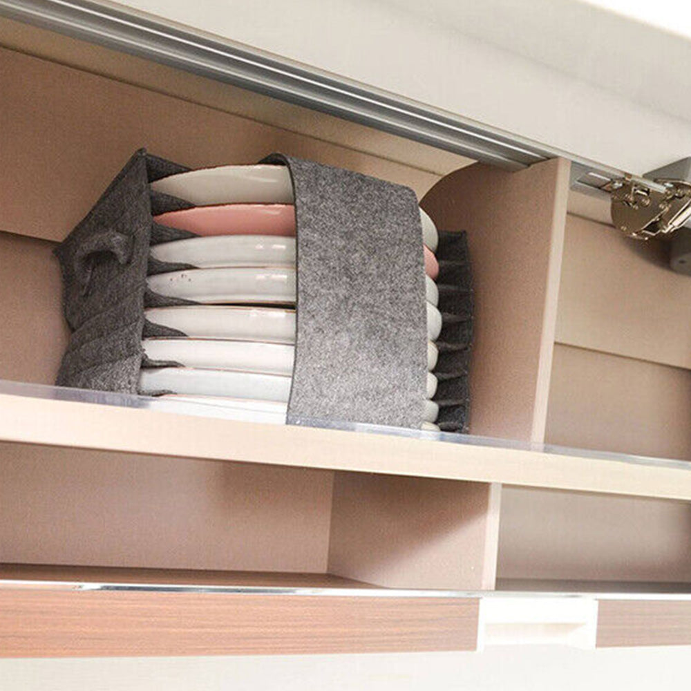Felt Plate Holder Storage Bag Tableware Organizer for Camping Picnic